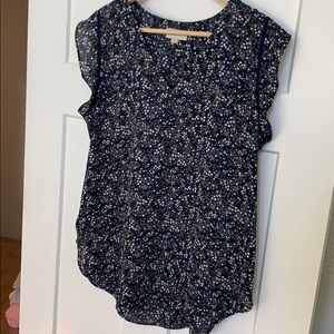 Blue Floral LOFT Blouse